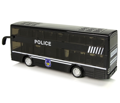 Black Double-decker Police Bus with Pull Down Sound