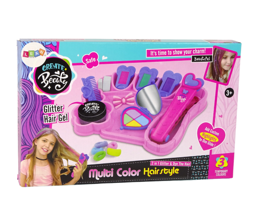 Hair Styling Kit Straightener with Coloured Chalks for Strands + Hair accessories