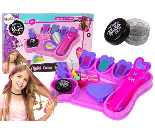 Hair Styling Kit Straightener with Coloured Chalks for Strands + Hair accessories