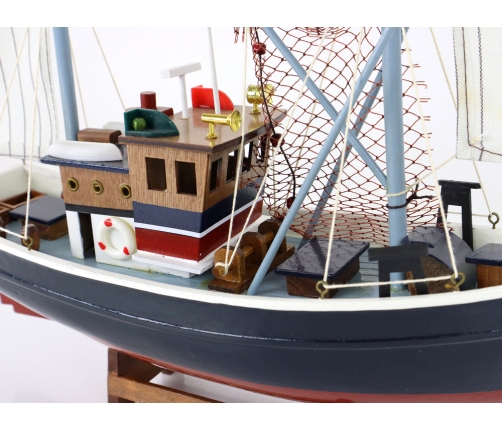 Wooden Navy Blue Collector's Model Ship