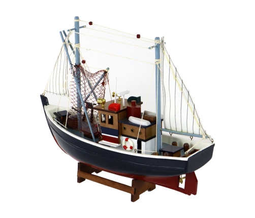 Wooden Navy Blue Collector's Model Ship