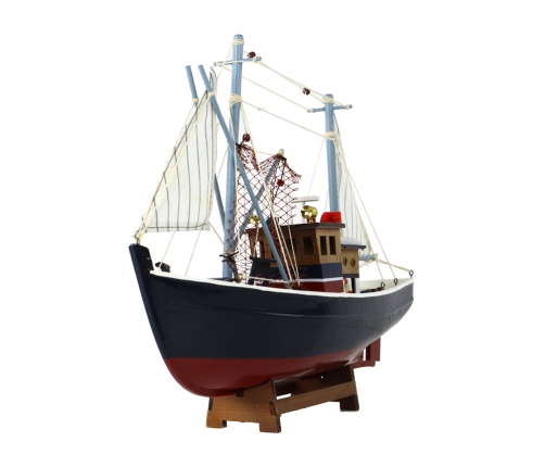 Wooden Navy Blue Collector's Model Ship