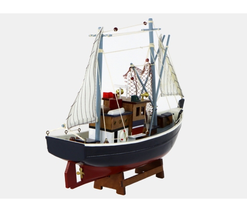 Wooden Navy Blue Collector's Model Ship