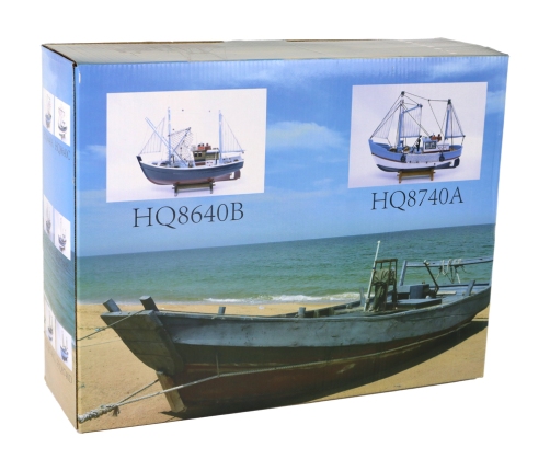 Wooden Navy Blue Collector's Model Ship