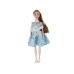 Children's Doll Emily Spring Long Hair Blue Dress Kitten