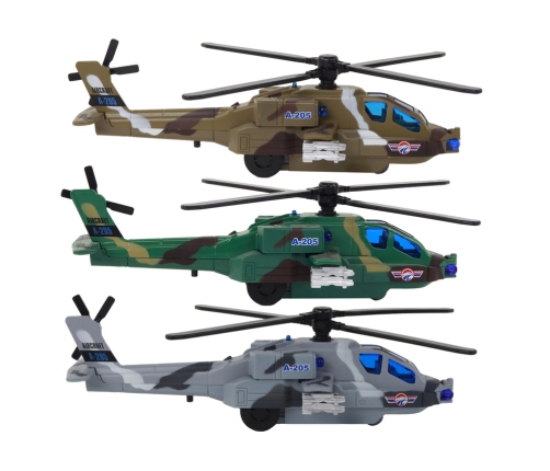 Military Helicopter Military Helicopter Aluminum Mix Sound Lights