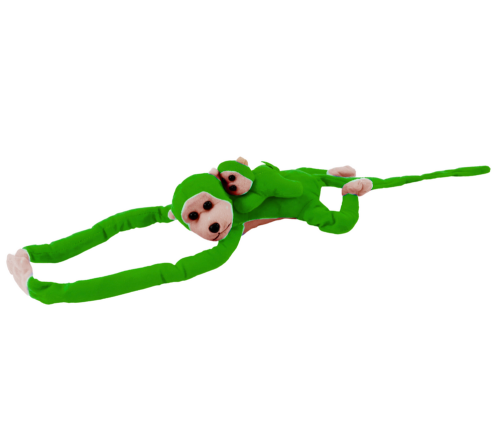 Plush Monkey with Baby Mascot Green 70 cm