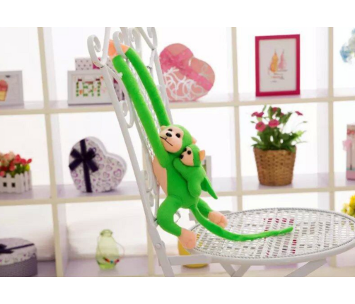 Plush Monkey with Baby Mascot Green 70 cm