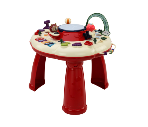 Interactive Educational Panel Table Piano Drum Red