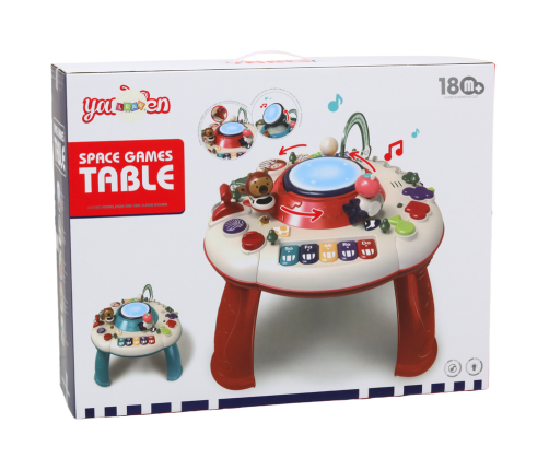 Interactive Educational Panel Table Piano Drum Red