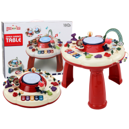 Interactive Educational Panel Table Piano Drum Red