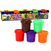 Set of Playdough in a Cup, 5 Pieces, Colorful Molds