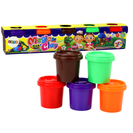 Set of Playdough in a Cup, 5 Pieces, Colorful Molds