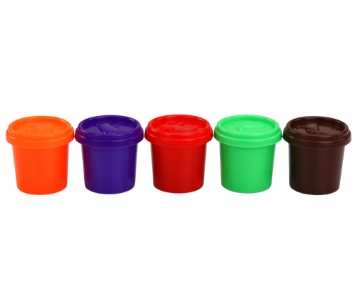 Set of Playdough in a Cup, 5 Pieces, Colorful Molds