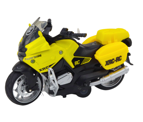 Sports Motorcycle with Friction Drive 3 Designs Yellow Orange White