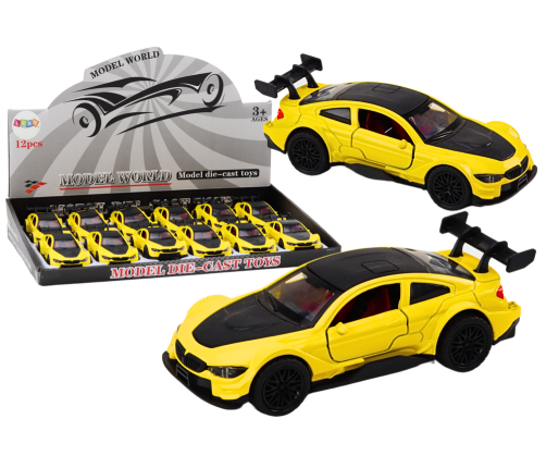 Toy Car Sports Car 1:32 Friction Drive Metal Yellow