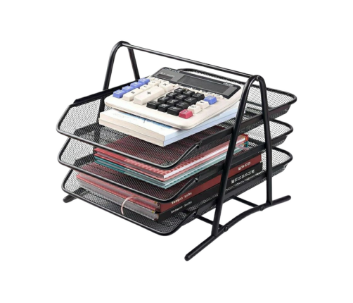 Organizer 3 Drawers Sliding Metal Black