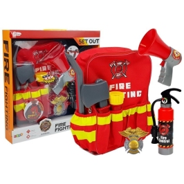 Firefighter's Set Backpack Flashlight Fire extinguisher Megaphone