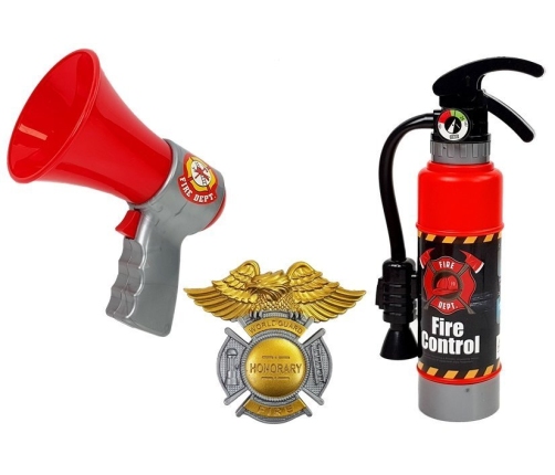 Firefighter's Set Backpack Flashlight Fire extinguisher Megaphone