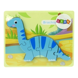 Wooden Puzzle Dinosaur Brachiosaurus Blue