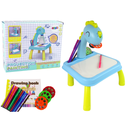 DINOSAUR TABLE WITH PROJECTOR FOR DRAWING + ACCESSORIES COLOUR BLUE