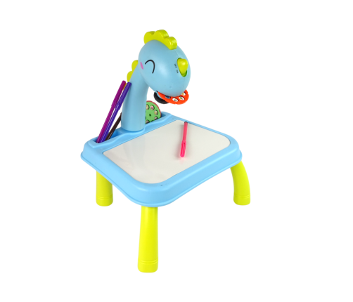 DINOSAUR TABLE WITH PROJECTOR FOR DRAWING + ACCESSORIES COLOUR BLUE