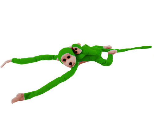 Mascot Plush Monkey with Baby, Green90 cm