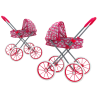 Doll Stroller Large Wheels Foldable Pink Hearts