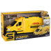 Delivery Car 1:16 Friction Drive Opening Doors Lights Yellow Sounds