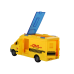 Delivery Car 1:16 Friction Drive Opening Doors Lights Yellow Sounds