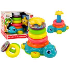 Pyramid Riding Turtle 2in1 Puzzle Wheels Lights Sounds