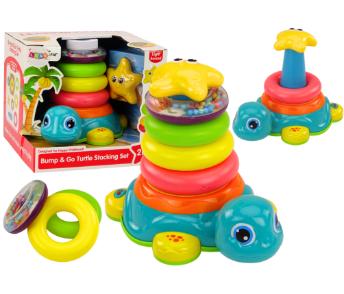 Pyramid Riding Turtle 2in1 Puzzle Wheels Lights Sounds