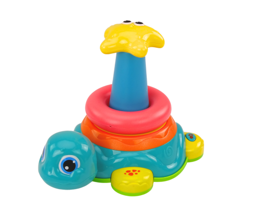 Pyramid Riding Turtle 2in1 Puzzle Wheels Lights Sounds