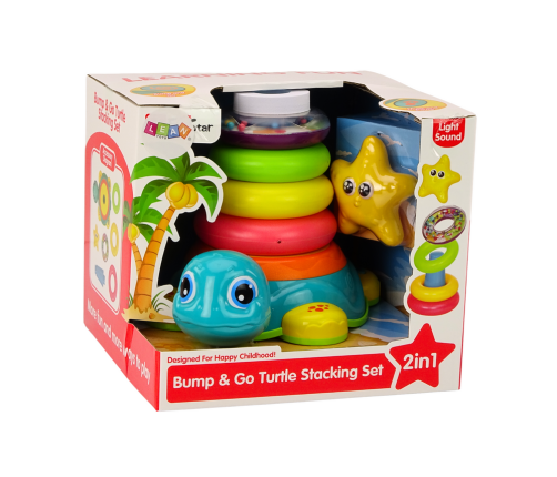 Pyramid Riding Turtle 2in1 Puzzle Wheels Lights Sounds