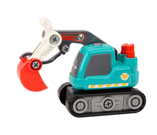 Cartoon Crawler Excavator For Turning DIY Turquoise