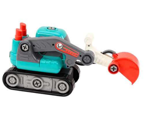 Cartoon Crawler Excavator For Turning DIY Turquoise