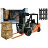 Big Forklift with Pallet and cardboard Boxes