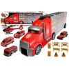 Fire brigade truck Sorter Suitcase with cars Helicopter Red