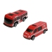 Fire brigade truck Sorter Suitcase with cars Helicopter Red