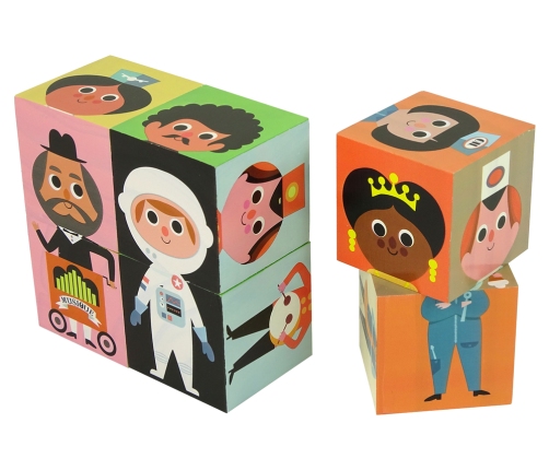 Wooden Blocks Assemble Characters 6 Piece Puzzle Colourful