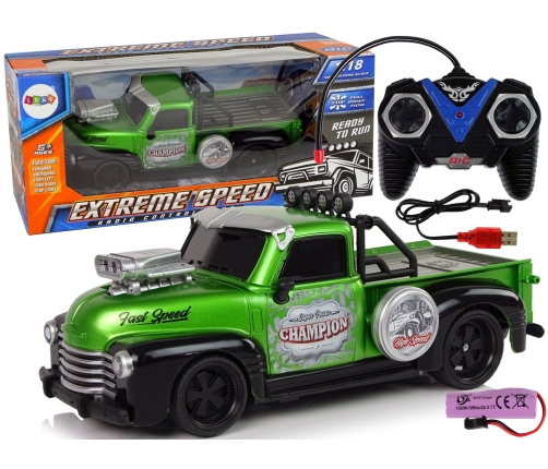 Remote Controlled 1:18 Green Pick-up Truck