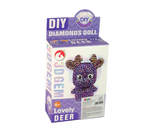 DIY Diamond Creative Kit  Black Reindeer  Crystals Sequins 3D Keyring