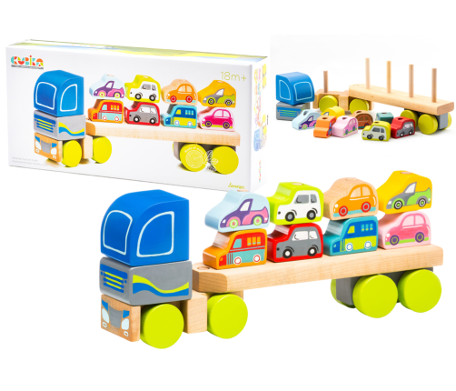 Wooden Truck Lorry with Cars Sorter LM-12 13418