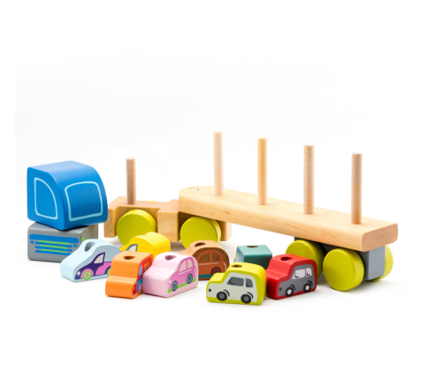 Wooden Truck Lorry with Cars Sorter LM-12 13418