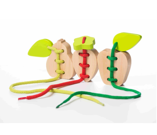 Wooden String Toy Interlaced Fruit Pear Apple Strawberry 14811