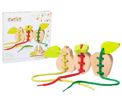 Wooden String Toy Interlaced Fruit Pear Apple Strawberry 14811