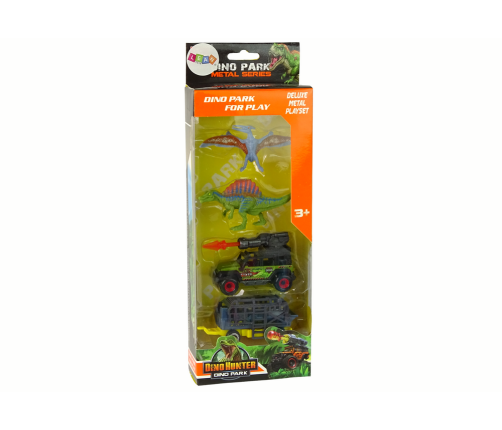 Dinosaurs Set Car With Rocket Trailer