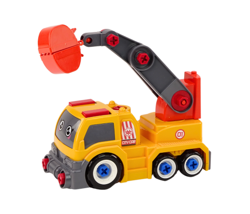 Cartoon Truck With Crane To Dismantle DIY Orange