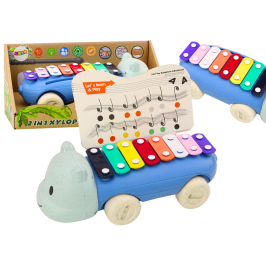 Hippopotamus Cymbals On Wheels Instrument For Children Colorful Educational