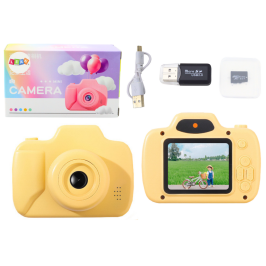 Camera For Kids Photos Recording Games Memory Card 64GB Yellow